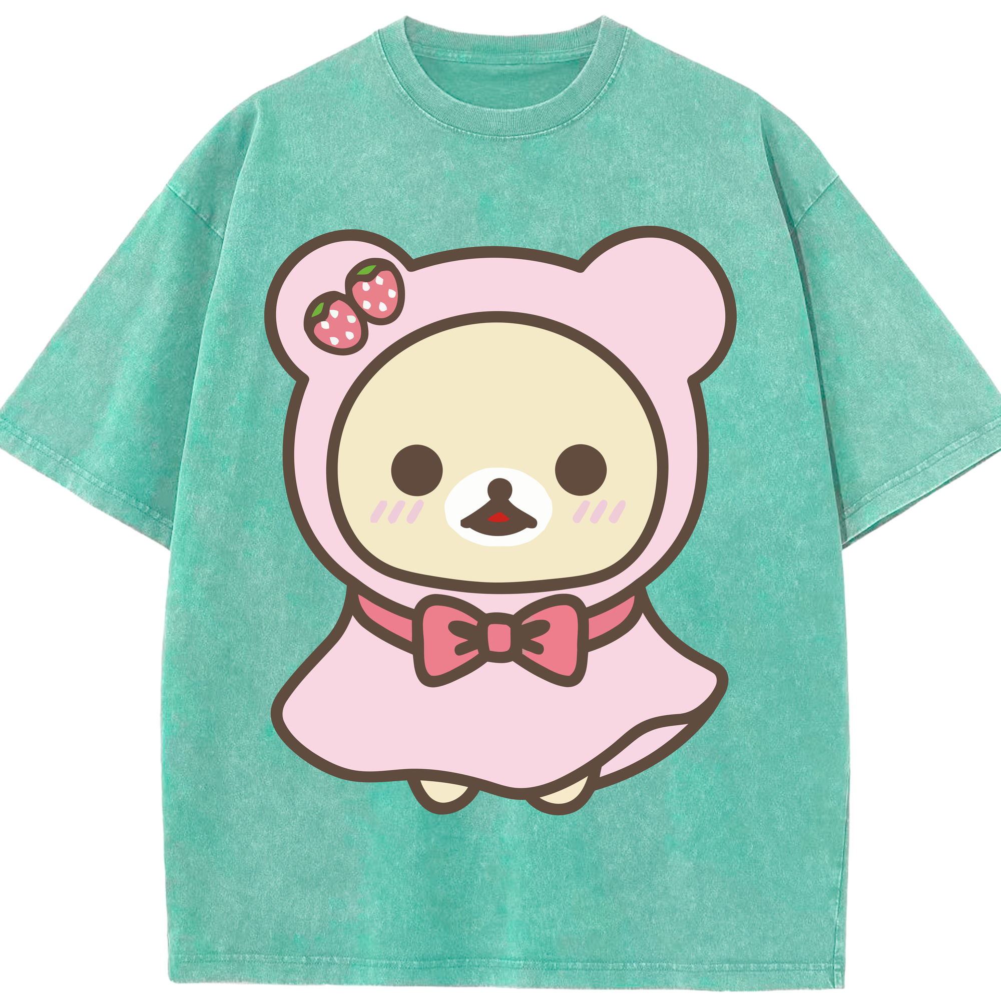 （画像用） リラックマ リラックマ キイロイトリ Rilakkuma Korilakkuma Kiiroitori 綿100% ヴィンテージ風 半袖Tシャツ（フロントプリント）